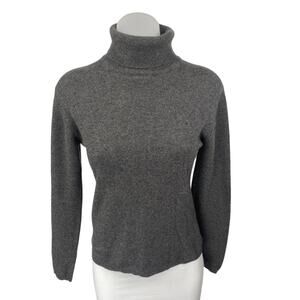 Vertigo 100% Cashmere Women's Gray Turtleneck Long Sleeve Pullover Sweater Top M